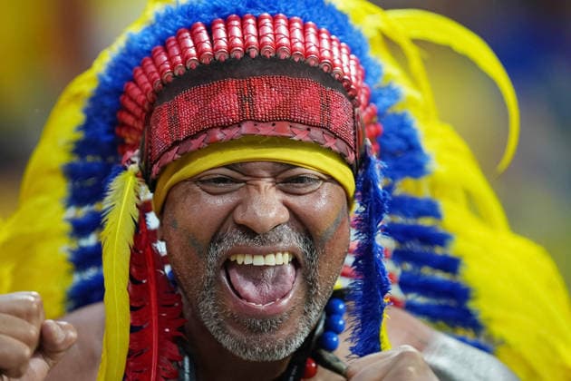 June 17, 2026, Mexico City, Ciudad de Mexico, Mexico: A Colombian celebrating after a goal of the Colombia national team, Nationalteam during the FIFA World Cup, WM, Weltmeisterschaft, Fussball Group K match between Colombia and Uzbekistan at Mexico City Stadium. on June 17, 2026 in Mexico City, Mexico. Mexico City Mexico - ZUMAe321 20260617_zsa_e321_395 Copyright: xIanxRoblesx