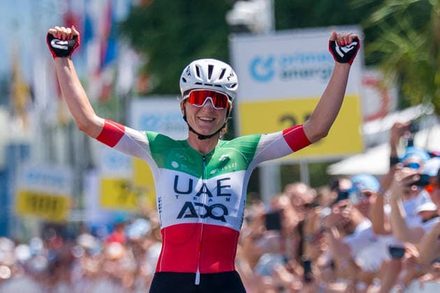 Locarno, Switzerland - JUNE 18: Elisa Longo Borghini of UAE Team ADQ victory stage 2 on June 18, 2026 in Locarno, Switzerland.