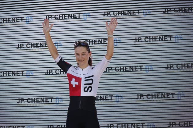 18.06.2026, Locarno, Locarno, Tour de Suisse Women 2026: Stage 2 Locarno - Locarno. Lea Fuchs 152 (SUI - Switzerland (NAT)) winner of the racer of the day Locarno Locarno Ticino Switzerland