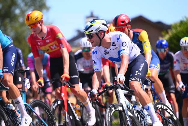 Baloise Belgium Tour 2026 Stage 2 KNOKKE-HEIST, BELGIUM - JUNE 18 : rider of team Movistar Team during stage 2 of the 95th edition of Baloise Tour of Belgium an UCI ProSeries 2.Pro cycling road race stage for Men Elite of 197.6 km with start in Merelbeke-Melle and finish in Knokke-Heist on June 18, 2026 in Knokke-Heist, Belgium, 18 06 2026 ( Motordriver Stephan Boone - Knokke-Heist Belgium  Copyright: xGvgx