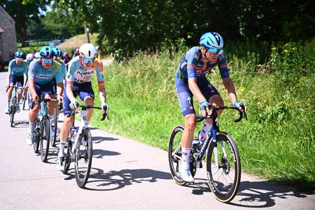 Baloise Belgium Tour 2026 Stage 2 KNOKKE-HEIST, BELGIUM - JUNE 18 : Neilands Krists (LAT) of NSN Cycling Team during stage 2 of the 95th edition of Baloise Tour of Belgium an UCI ProSeries 2.Pro cycling road race stage for Men Elite of 197.6 km with start in Merelbeke-Melle and finish in Knokke-Heist on June 18, 2026 in Knokke-Heist, Belgium, 18 06 2026 ( Motordriver Stephan Boone - Knokke-Heist Belgium  Copyright: xGvgx
