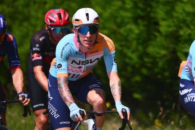 Baloise Belgium Tour 2026 Stage 2 KNOKKE-HEIST, BELGIUM - JUNE 18 : Stewart Jake (GBR) of NSN Cycling Team during stage 2 of the 95th edition of Baloise Tour of Belgium an UCI ProSeries 2.Pro cycling road race stage for Men Elite of 197.6 km with start in Merelbeke-Melle and finish in Knokke-Heist on June 18, 2026 in Knokke-Heist, Belgium, 18 06 2026 ( Motordriver Stephan Boone - Knokke-Heist Belgium  Copyright: xGvgx