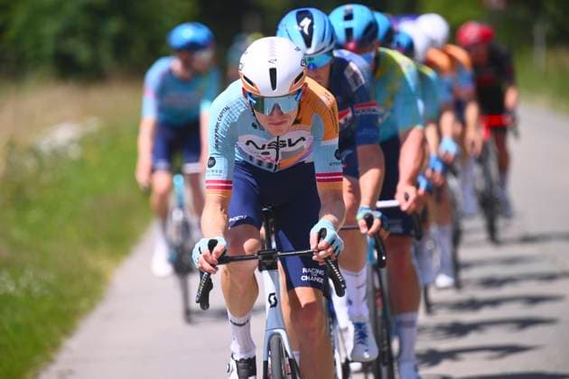 Baloise Belgium Tour 2026 Stage 2 KNOKKE-HEIST, BELGIUM - JUNE 18 : Neilands Krists (LAT) of NSN Cycling Team during stage 2 of the 95th edition of Baloise Tour of Belgium an UCI ProSeries 2.Pro cycling road race stage for Men Elite of 197.6 km with start in Merelbeke-Melle and finish in Knokke-Heist on June 18, 2026 in Knokke-Heist, Belgium, 18 06 2026 ( Motordriver Stephan Boone - Knokke-Heist Belgium  Copyright: xGvgx