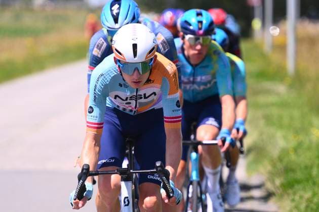 Baloise Belgium Tour 2026 Stage 2 KNOKKE-HEIST, BELGIUM - JUNE 18 : Neilands Krists (LAT) of NSN Cycling Team during stage 2 of the 95th edition of Baloise Tour of Belgium an UCI ProSeries 2.Pro cycling road race stage for Men Elite of 197.6 km with start in Merelbeke-Melle and finish in Knokke-Heist on June 18, 2026 in Knokke-Heist, Belgium, 18 06 2026 ( Motordriver Stephan Boone - Knokke-Heist Belgium  Copyright: xGvgx