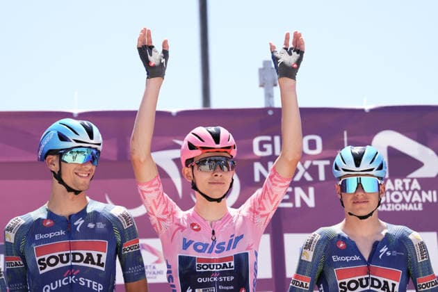 Belgium s Jasper Schoofs of Soudal Quick-Step Devo Team during Stage 5 of the Giro Next Gen 2026, from Bacoli to Bacoli, Italy, Thursday, June 18, 2026.  Copyright: xMassimoxPaolone LaPressex