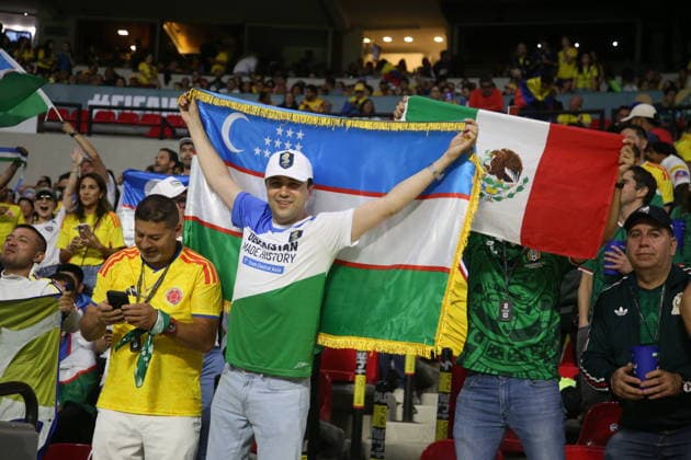 Uzbekistan v Colombia - FIFA World Cup, WM, Weltmeisterschaft, Fussball 1st Round A Uzbekistan fan during the match of of FIFA World Cup Group K between Colombia and Uzbekistan at Mexico City Stadium. on June 17, 2026 in Mexico City, Mexico. (Photo by IIsmael Rosas Eyepix Group) Copyright: xIsmaelxRosas xEyepixxGroupx IR_17062026_187823