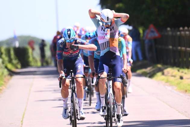 Baloise Belgium Tour 2026 Stage 2 KNOKKE-HEIST, BELGIUM - JUNE 18 : Neilands Krists (LAT) of NSN Cycling Team during stage 2 of the 95th edition of Baloise Tour of Belgium an UCI ProSeries 2.Pro cycling road race stage for Men Elite of 197.6 km with start in Merelbeke-Melle and finish in Knokke-Heist on June 18, 2026 in Knokke-Heist, Belgium, 18 06 2026 ( Motordriver Stephan Boone - Knokke-Heist Belgium  Copyright: xGvgx