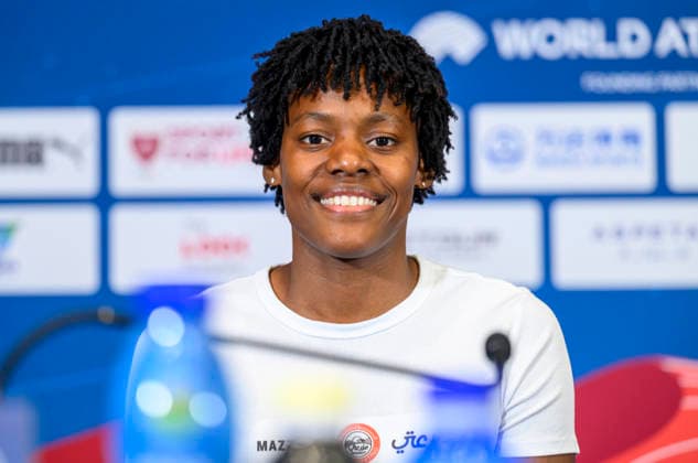 Doha Diamond League 2026 press conference, PK, Pressekonferenz Dominican sprinter Marileidy Paulino, attends a press conference ahead of the Doha Diamond League 2026 - Mazzraty athletics Meeting in Doha, Qatar, June 18, 2026. The event will be held on June 19. DOHA Qatar Copyright: xNOUSHADx