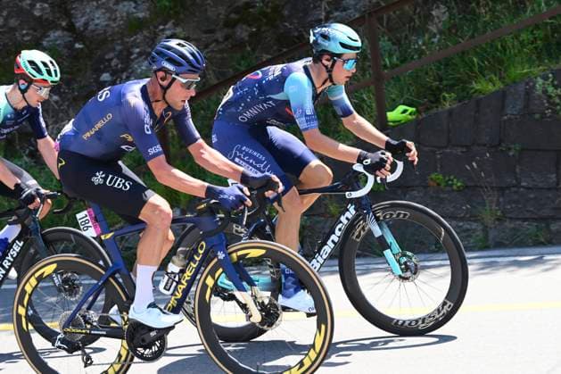 Tour de Suisse 2026 Stage 2 LOCARNO, SWITZERLAND - JUNE 18 : Meurisse Xandro (BEL) of Pinarello Q36.5 Pro Cycling Team, Valter Attila (HUN) of Bahrain - Victorious during stage 2 of the 89th edition of Tour de Suisse an UCI World Tour 2.UWT cycling road race stage for Men Elite of 157.7 km with start in Locarno and finish in Locarno on June 18, 2026 in Locarno, Switzerland, 18 06 2026 ( Motordriver Guy De Vuyst - Locarno Switzerland  Copyright: xVincentxKalutx