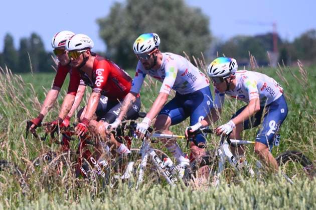 Baloise Belgium Tour 2026 Stage 2 KNOKKE-HEIST, BELGIUM - JUNE 18 : Brunel Alexys (FRA) of TotalEnergies, Gachignard Thomas (FRA) of TotalEnergies during stage 2 of the 95th edition of Baloise Tour of Belgium an UCI ProSeries 2.Pro cycling road race stage for Men Elite of 197.6 km with start in Merelbeke-Melle and finish in Knokke-Heist on June 18, 2026 in Knokke-Heist, Belgium, 18 06 2026 ( Motordriver Stephan Boone - Knokke-Heist Belgium  Copyright: xGvgx