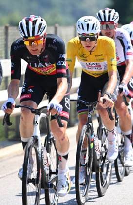 Tour de Suisse 2026 Stage 2 LOCARNO, SWITZERLAND - JUNE 18 : Wellens Tim (BEL) of UAE Team Emirates - XRG, Pogacar Tadej (SLO) of UAE Team Emirates - XRG during stage 2 of the 89th edition of Tour de Suisse an UCI World Tour 2.UWT cycling road race stage for Men Elite of 157.7 km with start in Locarno and finish in Locarno on June 18, 2026 in Locarno, Switzerland, 18 06 2026 ( Motordriver Guy De Vuyst - Locarno Switzerland  Copyright: xVincentxKalutx