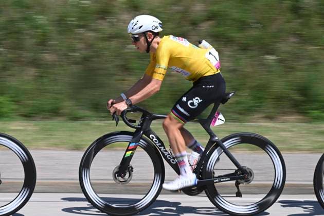 Tour de Suisse 2026 Stage 2 LOCARNO, SWITZERLAND - JUNE 18 : Pogacar Tadej (SLO) of UAE Team Emirates - XRG during stage 2 of the 89th edition of Tour de Suisse an UCI World Tour 2.UWT cycling road race stage for Men Elite of 157.7 km with start in Locarno and finish in Locarno on June 18, 2026 in Locarno, Switzerland, 18 06 2026 ( Motordriver Guy De Vuyst - Locarno Switzerland  Copyright: xVincentxKalutx