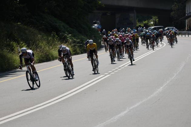 18.06.2026, Locarno, Locarno, Tour de Suisse 2026: Stage 2 Locarno - Locarno. Tadej PogaÄar 1 (SLO - UAE Team Emirates - WRG (WT)) chasing the lead Locarno Locarno Ticino Switzerland