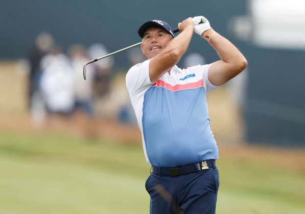 Padraig Harrington of Ireland hits an approach shot to the 1st green during the first round of the 126th U.S. Open Golf Championship at Shinnecock Hills Golf Club in Southampton, NY, on Thursday, June 18, 2026.  NYC20260618809 JOHNxANGELILLO