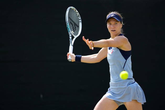 Lexus Nottingham Open - Day Four Viktorija Golubic competes during her round of 16 singles match at the 2026 Lexus Nottingham Open Women s tennis tournament at the Nottingham Tennis Centre in Nottingham, England, on June 18, 2026. Nottingham Great Britain United Kingdom  Copyright: xOwenxHammondx originalFilename:hammond-2026lexu260618_npgf0.jpg