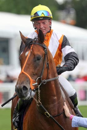 18.06.2026, Ascot, Windsor, GBR - Nola Soul with Seamus Heffernan up after winning the Chesham Stakes. Ascot racecourse. (Pferd, Jockey, Nola Soul, Heffernan, Sieg) 260618D537ROYAL_ASCOT.JPG