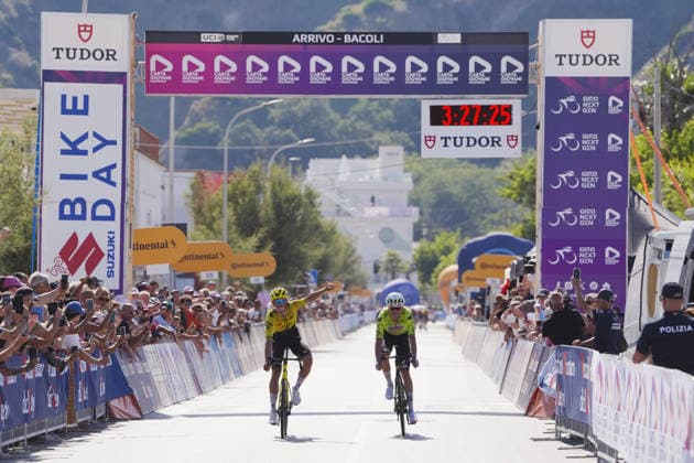 Belgium s Matisse Van Kerckhove of Team Visma Lease A Bike Development stage winner during Stage 5 of the Giro Next Generation from Bacoli to Bacoli Italy, June 18, 2026(Photo Fabio Ferrari LaPresse)  Copyright: xFabioxFerrarix LaPressex