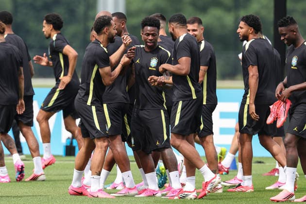 Brazil s players are seen during a training session in Columbia Park fields, Morristown, USA, 18 June 2026. Brazil s training session !ACHTUNG: NUR REDAKTIONELLE NUTZUNG!  Copyright: xSebastiaoxMoreirax GRAF899 20260618-55020637138_1