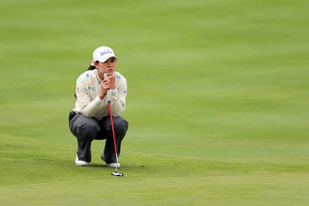 Meijer LPGA, Golf Damen Classic by Simply Give Belmont, MI - JUNE 18: Pajaree Anannarukukarn of Thailand waits on the 13th green during the first round of the Meijer LPGA Classic by Simply Give at Blythefield Country Club on June 18, 2026 in Belmont, Michigan. Belmont Michigan United States  Copyright: xAmyxLemusx originalFilename:lemus-meijerlp260618_npwvF.jpg