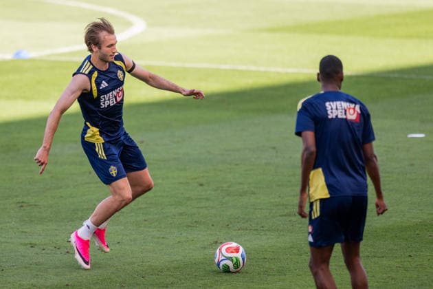 260618 Benjamin Nygren of the Swedish national football team at a training session during day 8 of the FIFA World Cup, WM, Weltmeisterschaft, Fussball 2026 on June 18, 2026 in Dallas. Photo: Petter Arvidson BILDBYRAN kod PA PA1241 fotboll football soccer fotball vm fotbolls-vm fotball-vm fotbolls-vm 2026 fifa world cup 2026 träning practice training sverige sweden sverige a day 8 bbeng