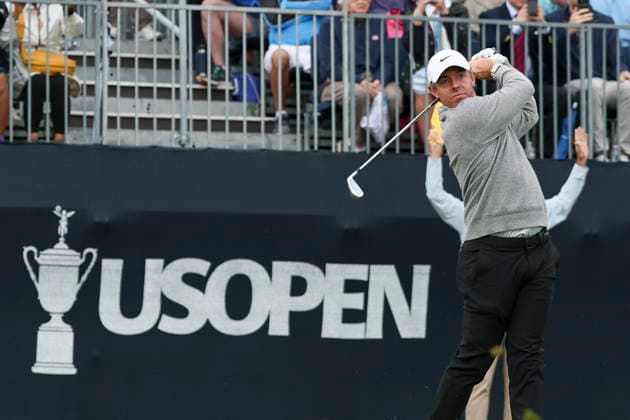 US Open Golf Championship - Round 1 Rory McIlroy of Northern Ireland tees off during the first round of the 2026 US Open golf tournament at the Shinnecock Hills Golf Club in Southampton, New York, USA, 18 June 2026. SOUTHAMPTON NEW YORK UNITED STATES  Copyright: xSARAHxYENESELx