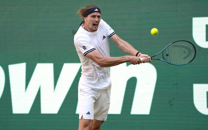 photo : Alexander ZVEREV (GER) gewinnt in 2 Sätzen gegen Hanfmann Tennis-Turnier Terra Wortmann Cup im Gerry Weber Sportpark in Halle Westfalen am Do. 18.06.2026