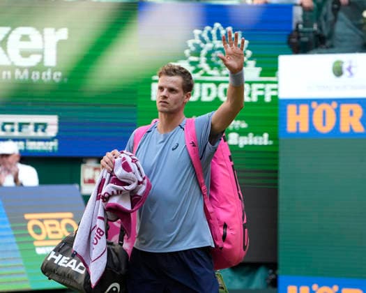 photo : Yannick HANFMANN (GER) verliert gegen Zverev Tennis-Turnier Terra Wortmann Cup im Gerry Weber Sportpark in Halle Westfalen am Do. 18.06.2026