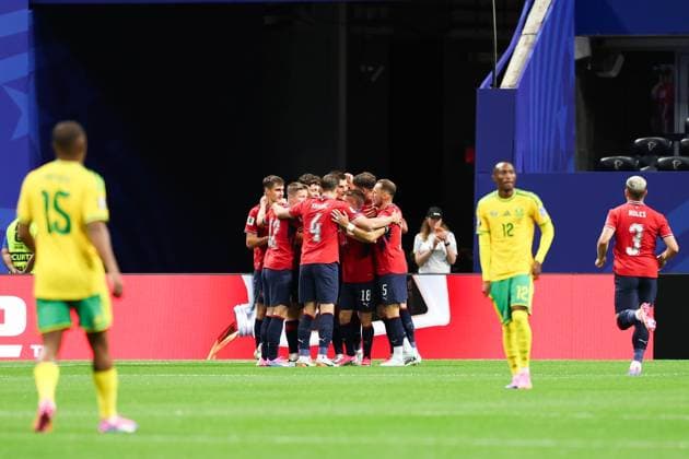 RECORD DATE NOT STATED FIFA World Cup, WM, Weltmeisterschaft, Fussball 2026 - Group A - Czech Republic v South Africa Michal Sadilek player of Czech Republic celebrates his gol with teammates during the match between Czech Republic and South Africa in the second round of Group A of the 2026 FIFA World Cup group stage at Atlanta Stadium, in Georgia, United States, on Thursday, June 18, 2026.(Foto: William Volcov Brazil Photo Press IMAGO) Sports Atlanta GA United States of America Copyright: xWILLIAMxVOLCOVx