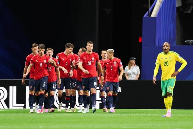 RECORD DATE NOT STATED FIFA World Cup, WM, Weltmeisterschaft, Fussball 2026 - Group A - Czech Republic v South Africa Michal Sadilek player of Czech Republic celebrates his gol with teammates during the match between Czech Republic and South Africa in the second round of Group A of the 2026 FIFA World Cup group stage at Atlanta Stadium, in Georgia, United States, on Thursday, June 18, 2026.(Foto: William Volcov Brazil Photo Press IMAGO) Sports Atlanta GA United States of America Copyright: xWILLIAMxVOLCOVx