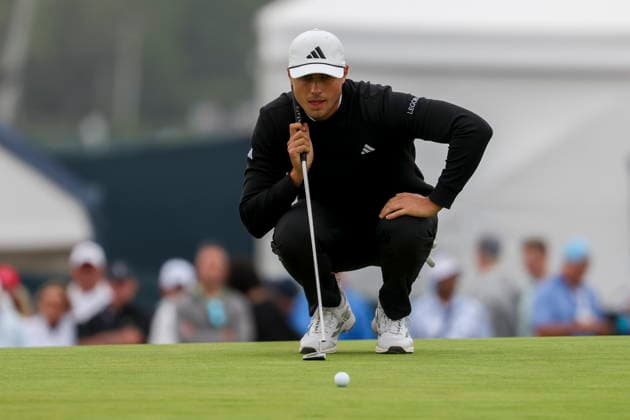 US Open Golf Championship - Round 1 Ludvig Aberg of Sweden prepares to putt during the first round of the 2026 US Open golf tournament at the Shinnecock Hills Golf Club in Southampton, New York, USA, 18 June 2026. SOUTHAMPTON NEW YORK UNITED STATES  Copyright: xSARAHxYENESELx