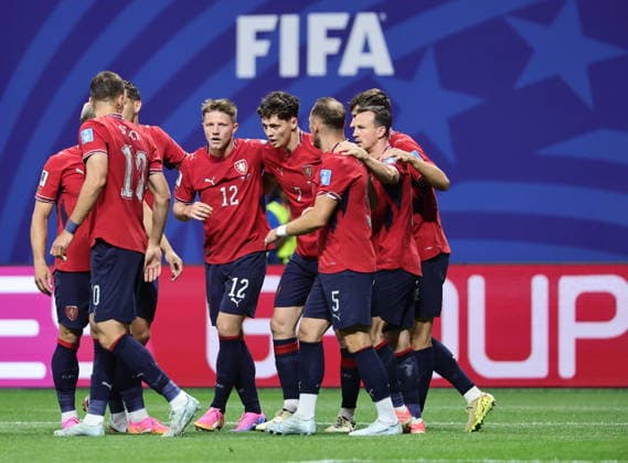 FIFA World Cup, WM, Weltmeisterschaft, Fussball 2026 - Group A - Czechia vs South Africa Michal Sadilek of Czech Republic (C) celebrates with teammates after scoring the 1-0 opening goal during the FIFA World Cup 2026 group stage match Czechia against South Africa, in Atlanta, USA, 18 June 2026. ATLANTA United States  Copyright: xRONALDxWITTEKx