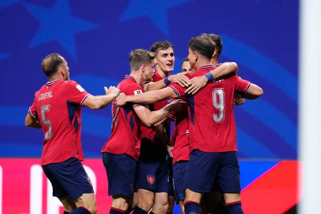 Czechia v South Africa - FIFA World Cup, WM, Weltmeisterschaft, Fussball 2026 - Group A ATLANTA, UNITED STATES - JUNE 18: Michal Sadilek of Czechia celebrates a goal with teammates during the 2026 FIFA World Cup First Stage Group A match between Czechia and South Africa at Mercedes-Benz Stadium (Atlanta Stadium) in Atlanta, Georgia, United States on June 18, 2026. Jose Hernandez Anadolu Georgia United States. Editorial use only. Please get in touch for any other usage.  Copyright: x2026xAnadoluxJosexHernandezx