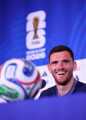 Andy Robertson of Scotland Scotland Training, 2026 FIFA World Cup, WM, Weltmeisterschaft, Fussball Football, Revolution Training Centre, Foxborough, Massachusetts, USA - 18 Jun 2026Charlotte Atrium Health Performance Park United States of America EDITORIAL USE ONLY No use with unauthorised audio, video, data, fixture lists, club league logos or live services. Online in-match use limited to 120 images, no video emulation. No use in betting, games or single club league player publications.  Copyright: xMichaelxZemanek Shutterstockx 16928928bm