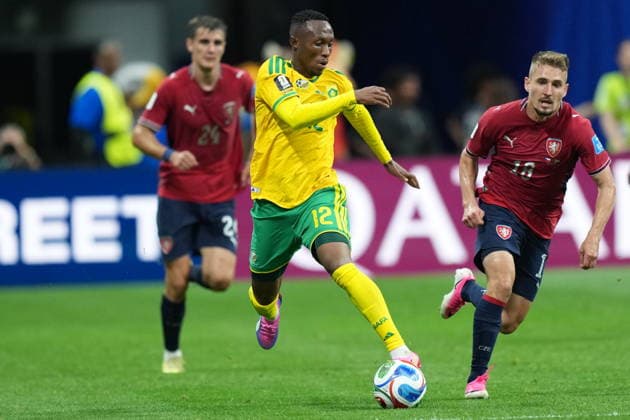 Czechia v South Africa - FIFA World Cup, WM, Weltmeisterschaft, Fussball 2026 - Group A ATLANTA, UNITED STATES - JUNE 18: Michal Sadilek (18) of Czechia in action against Thapelo Maseko of South Africa during the 2026 FIFA World Cup First Stage Group A match between Czechia and South Africa at Mercedes-Benz Stadium (Atlanta Stadium) in Atlanta, Georgia, United States on June 18, 2026. Evrim Aydin Anadolu Georgia United States. Editorial use only. Please get in touch for any other usage.  Copyright: x2026xAnadoluxEvrimxAydinx