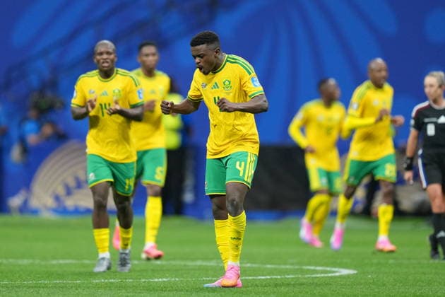 Czechia v South Africa - FIFA World Cup, WM, Weltmeisterschaft, Fussball 2026 - Group A ATLANTA, UNITED STATES - JUNE 18: Teboho Mokoena (4) of South Africa celebrates after scoring a goal during the 2026 FIFA World Cup First Stage Group A match between Czechia and South Africa at Mercedes-Benz Stadium (Atlanta Stadium) in Atlanta, Georgia, United States on June 18, 2026. Evrim Aydin Anadolu Georgia United States. Editorial use only. Please get in touch for any other usage.  Copyright: x2026xAnadoluxEvrimxAydinx