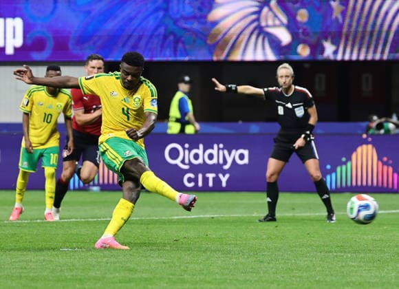 FIFA World Cup, WM, Weltmeisterschaft, Fussball 2026 - Group A - Czechia vs South Africa Teboho Mokoena of South Africa converts a penalty and scores the 1-1 equalizing goal during the FIFA World Cup 2026 group stage match Czechia against South Africa, in Atlanta, USA, 18 June 2026. ATLANTA United States  Copyright: xRONALDxWITTEKx