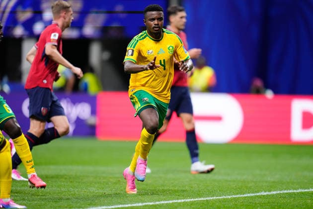 Czechia v South Africa - FIFA World Cup, WM, Weltmeisterschaft, Fussball 2026 - Group A ATLANTA, UNITED STATES - JUNE 18: Teboho Mokoena of South Africa celebrates a goal during the 2026 FIFA World Cup First Stage Group A match between Czechia and South Africa at Mercedes-Benz Stadium (Atlanta Stadium) in Atlanta, Georgia, United States on June 18, 2026. Jose Hernandez Anadolu Georgia United States. Editorial use only. Please get in touch for any other usage.  Copyright: x2026xAnadoluxJosexHernandezx