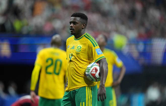 Teboho Mokoena (South Africa) looks on during Chezia and South Africa , Group A FIFA World Cup, WM, Weltmeisterschaft, Fussball 2026, Atlanta Stadium, Atlanta, United States on June 18, 2026. Thor Wegner DeFodi Images. (Photo by DeFodi Images) -