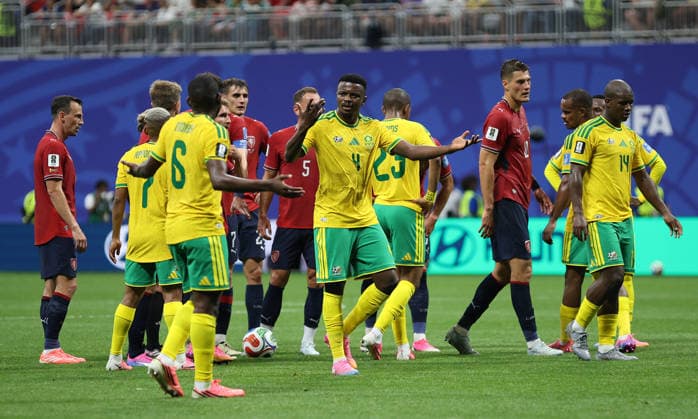 Football - FIFA World Cup, WM, Weltmeisterschaft, Fussball 2026 - South Africa v Czechia - Atlanta, USA. Teboho Mokoena of South Africa reacts during the FIFA World Cup 2026 match between South Africa and Czechia at Atlanta Stadium, Atlanta, USA on 18 June 2026. Atlanta USA  Copyright: xMatrixxImagesx xLynnexGleesonx