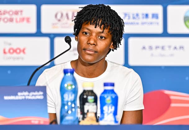 June 18, 2026, Doha, Qatar: Dominican sprinter Marileidy Paulino, attends a press conference, PK, Pressekonferenz ahead of the Doha Diamond League athletics meeting in Doha. The Doha Diamond League meeting is scheduled to take place on June 19, 2026. Doha Qatar - ZUMAs197 20260618_aaa_s197_098 Copyright: xNoushadxVariyattiyakkalx
