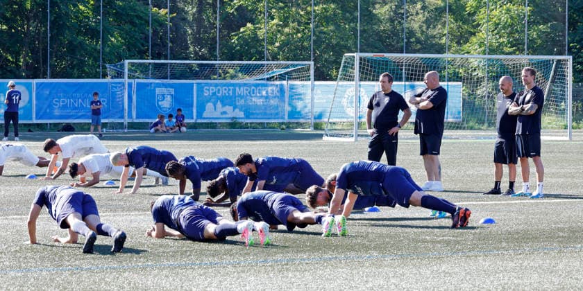 18.06.2026 Fussball Erstes öffentliches Training mit Ex SV Darmstadt 98 Profifussballer und Trainer Tobias Kempe beim Germania Eberstadt bei 35 Grad Darmstadt-Eberstadt Hessen Deutschland