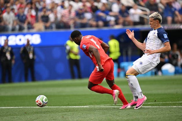 Switzerland v Bosnia and Herzegovina - FIFA World Cup, WM, Weltmeisterschaft, Fussball 2026 - Group B LOS ANGELES, UNITED STATES - JUNE 18: Breel Embolo (7) of Switzerland in action during the 2026 FIFA World Cup First Stage Group B match between Switzerland and Bosnia and Herzegovina at the Los Angeles Stadium (SoFi Stadium) in Inglewood, California, United States on June 18, 2026. Tayfun Coskun Anadolu California United States. Editorial use only. Please get in touch for any other usage.  Copyright: x2026xAnadoluxTayfunxCoskunx
