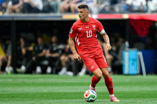 Granit Xhaka of Switzerland runs with the ball during a FIFA Men’s World Cup 2026 Group Stage football match between Switzerland and Bosnia and Herzegovina at Los Angeles Stadium, in Inglewood on June 18th 2026 (Photo by Nayra Halm SPP)  Copyright: xNayraxHalm SPPx Sportspressphoto_SPR169981