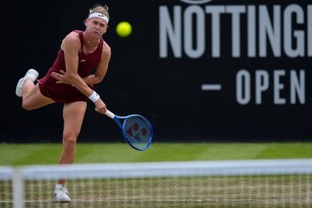 Lexus Nottingham Open - Day Four Marie Bouzkova in action during her Round of 16 singles match at the 2026 Lexus Nottingham Open Women s tennis tournament at the Nottingham Tennis Centre in Nottingham, England, on June 18, 2026. Nottingham Great Britain United Kingdom  Copyright: xOwenxHammondx originalFilename:hammond-2026lexu260618_np1ak.jpg