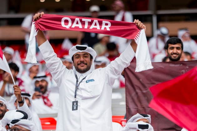 FIFA World Cup, WM, Weltmeisterschaft, Fussball 2026 - Group B - Canada vs Qatar Fans cheer for Qatar prior to the FIFA World Cup 2026 group stage match Canada against Qatar, in Vancouver, Canada, 18 June 2026. VANCOUVER Canada  Copyright: xBOBxFRIDx