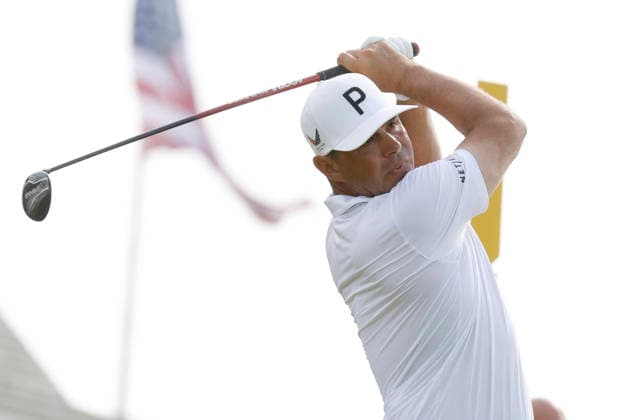 Gary Woodland tees off on the 14th hole during the first round of the 126th U.S. Open Golf Championship at Shinnecock Hills Golf Club in Southampton, NY, on Thursday, June 18, 2026.  NYC20260618894 JOHNxANGELILLO
