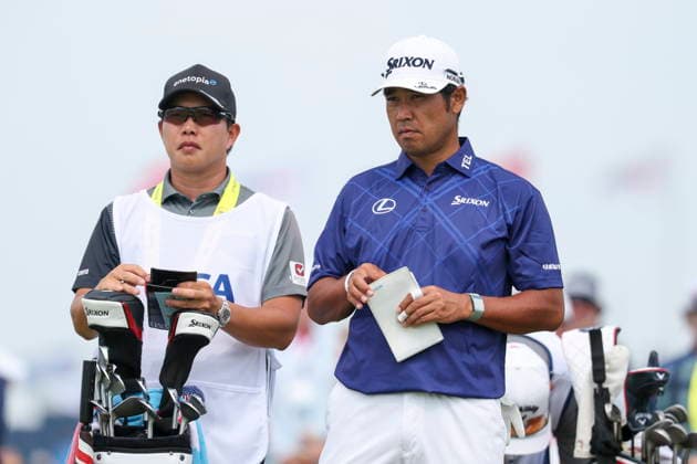 US Open Golf Championship - Round 1 Hideki Matsuyama (R) of Japan prepares to tee off during the first round of the 2026 US Open golf tournament at Shinnecock Hills Golf Club in Southampton, New York, USA, 18 June 2026. SOUTHAMPTON NEW YORK UNITED STATES  Copyright: xSARAHxYENESELx