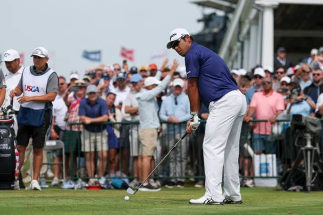 US Open Golf Championship - Round 1 Hideki Matsuyama of Japan prepares to tee off during the first round of the 2026 US Open golf tournament at Shinnecock Hills Golf Club in Southampton, New York, USA, 18 June 2026. SOUTHAMPTON NEW YORK UNITED STATES  Copyright: xSARAHxYENESELx