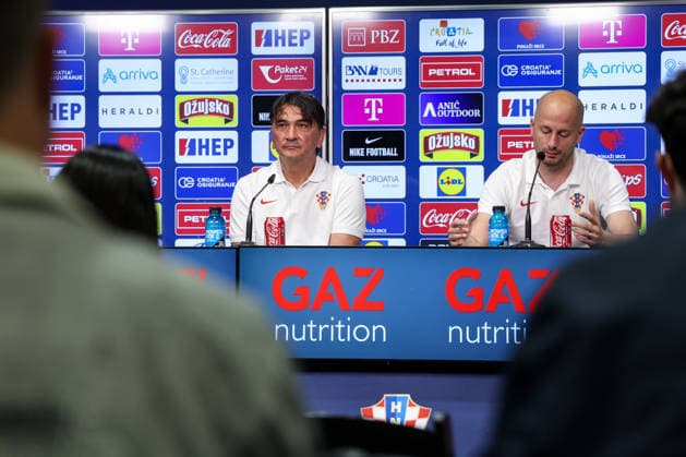 Croatia Training And press conference, PK, Pressekonferenz - FIFA World Cup, WM, Weltmeisterschaft, Fussball 2026 Head Coach of Croatia Zlatko Dalic speaks with a media during the press conference of Croatia National Football Team at training centre at Episcopal High School on June 18, 2026 in Alexandria, Virginia.  IgorxKralj PIXSELL