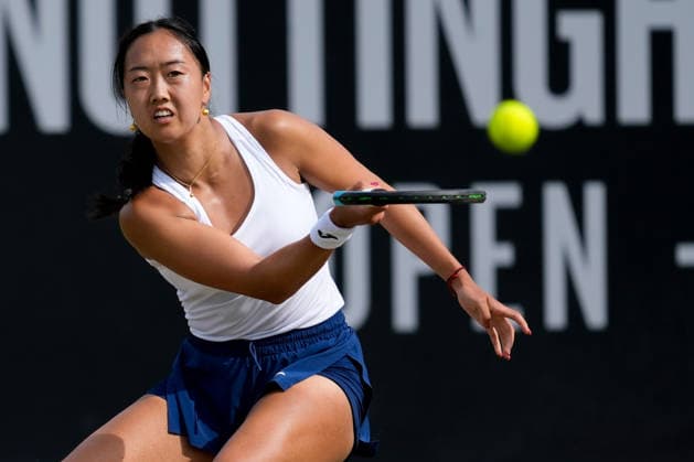 Lexus Nottingham Open - Day Four Ann Li competes during the Round of 16 singles match at the 2026 Lexus Nottingham Open Women s tennis tournament at the Nottingham Tennis Centre in Nottingham, England, on June 18, 2026. Nottingham Great Britain United Kingdom  Copyright: xOwenxHammondx originalFilename:hammond-2026lexu260618_np3gS.jpg